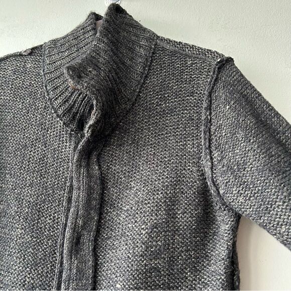 Our Legacy Men’s Alpaca Linen Wool Blend Chunky Knit Cardigan - Picture 9 of 11